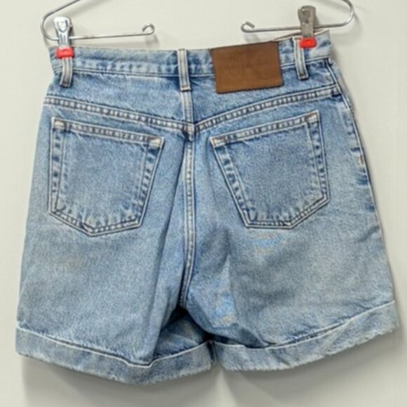 Calvin Klein Womens Size 4 Cuff Short Double Stone Wash Denim Shorts Vintage 90s - Picture 8 of 10